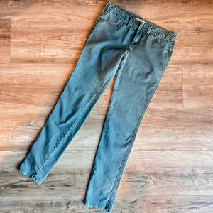 Free People green denim jeans, lovely muted color great condition size 29